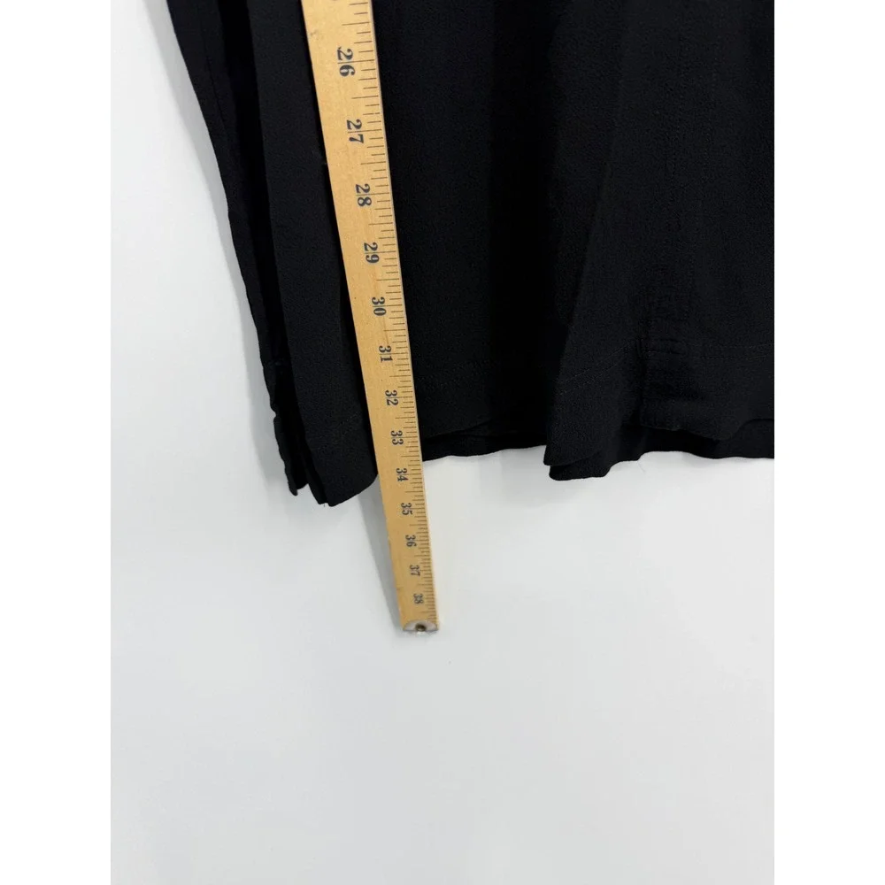 Madewell Novel shift G1891 V-Neck sz L Black Short Sleeve Viscose Crepe dress